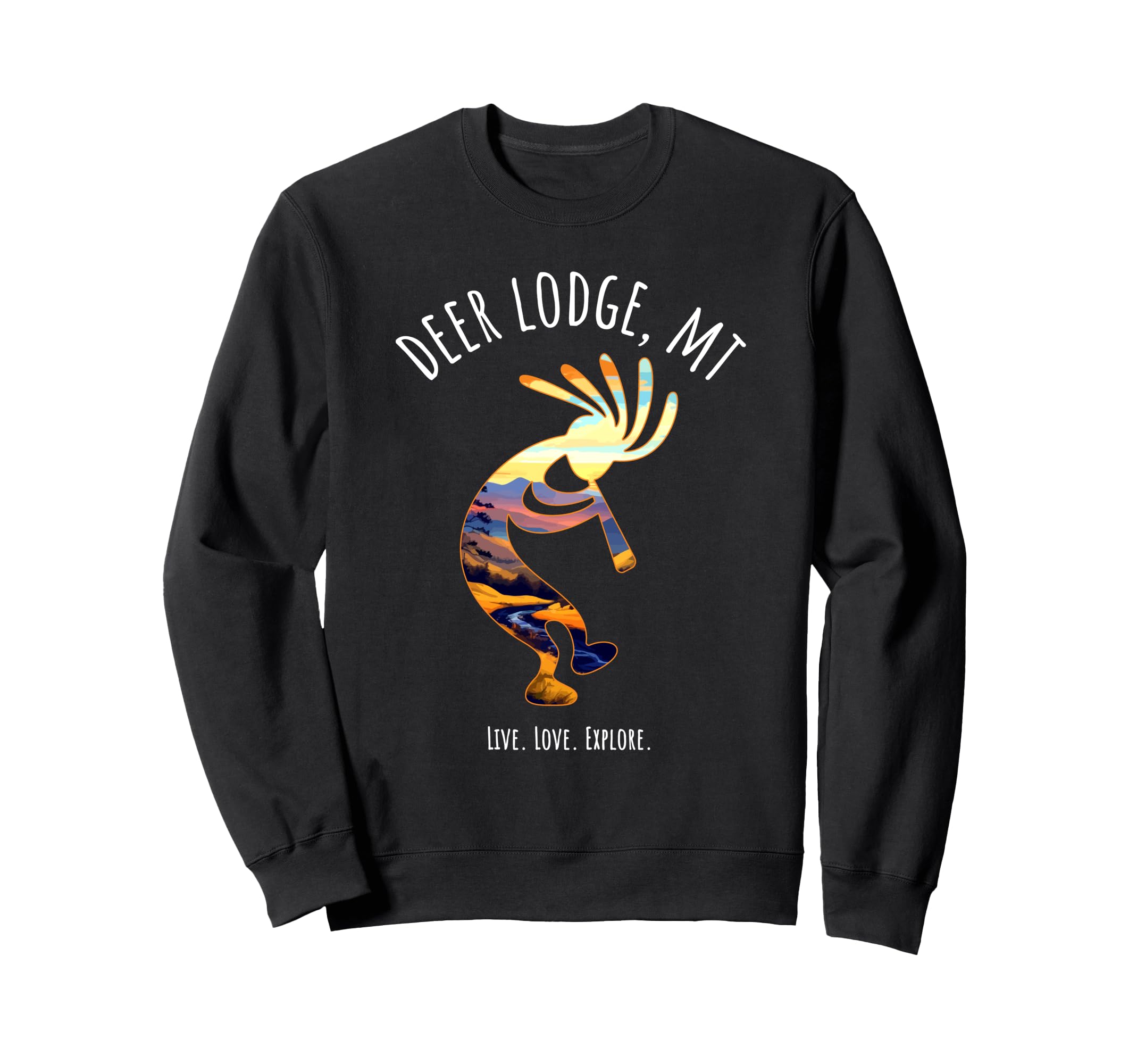 

Deer Lodge Montana USA Dancing Kokopelli Design Sweatshirt
