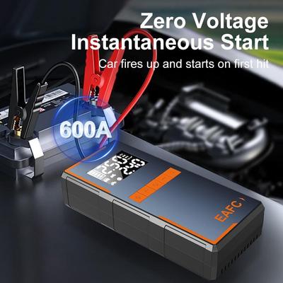 Compresor de Aire Portátil para Coche 2 en 1 Arrancador de Emergencia para Coche, Batería Externa de Alimentación de Emergencia para Coche 12V