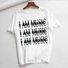 Ich Bin Musik Aufgedrucktes T-Shirt Damen 90er Grafik-T-Shirt Harajuku Oberteile T-Shirt Süßes Kurzarm-T-Shirt Damen