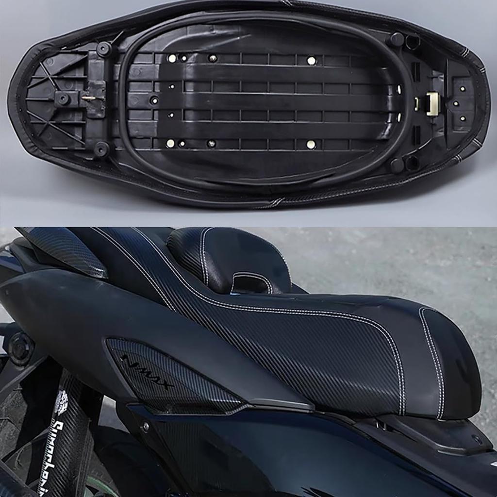 Yamaha NMAX155 N-MAX155 2020-2024 Motorcycle Seat, Single BucketSemi-Bucket, Carbon Black, Custom Seat, Lowered, Stepped Seat, Factory Style, with