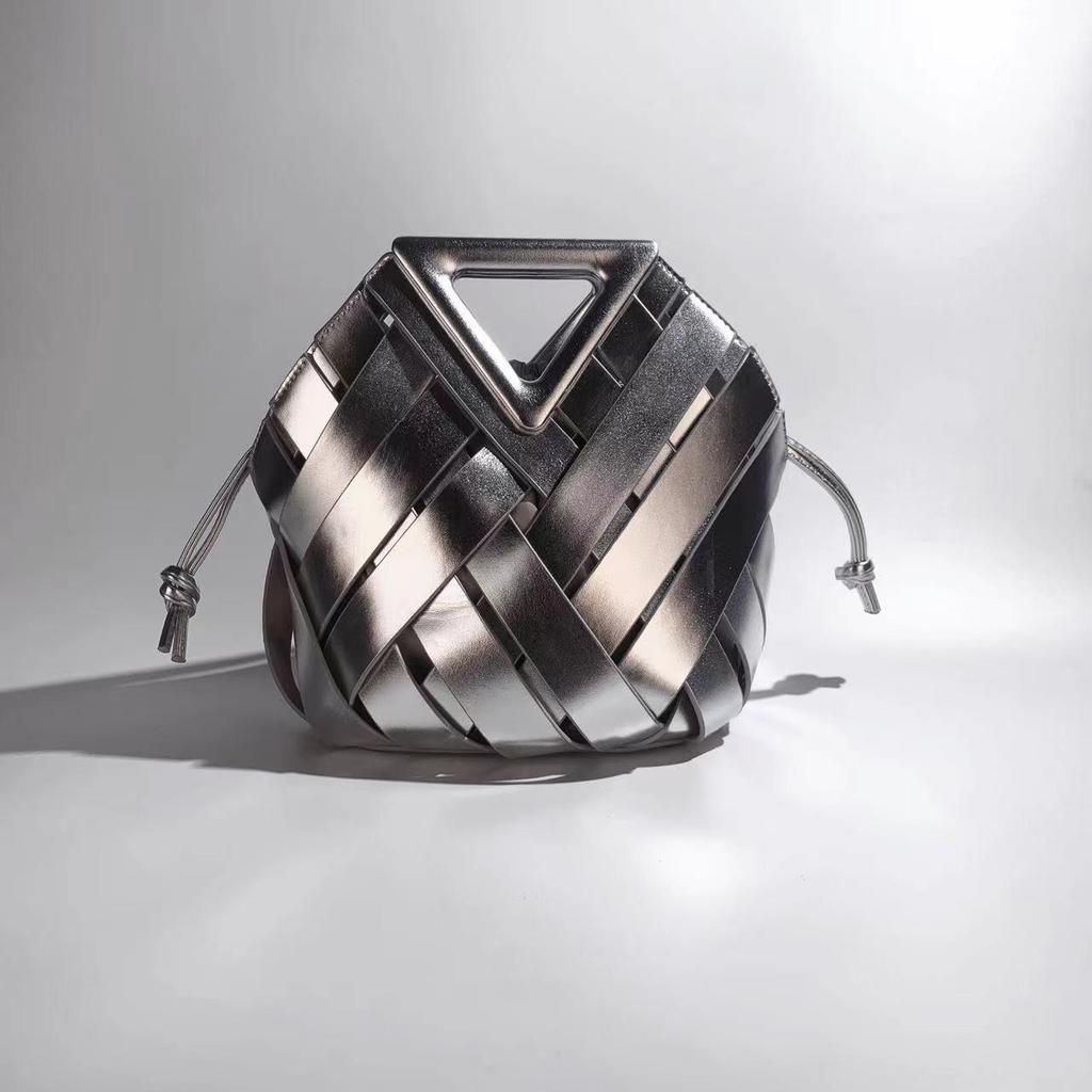 2025 Women's Woven Basket Bag - Large Capacity Birdcage Handbag, Shoulder & Crossbody, Hollow Design