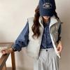 Down cotton vest women's autumn and winter new loose cotton vest solid color vest jacket