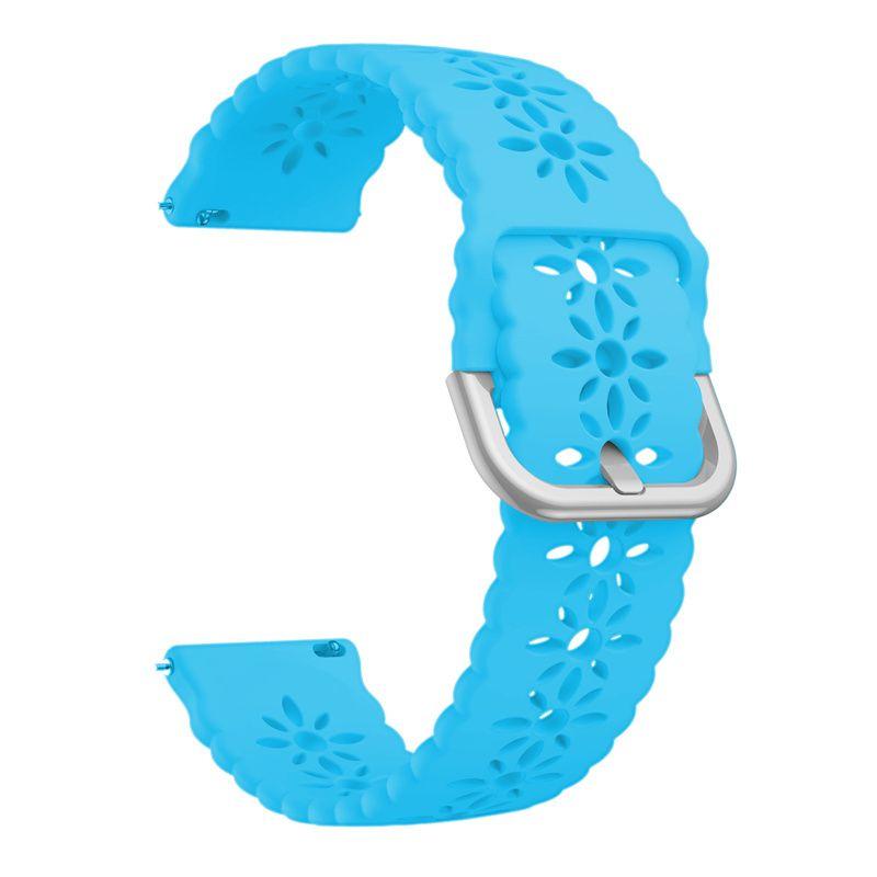 20mm 22mm Snowflake Pattern Hollow Silicone Replacement Strap for Sports Smart Watch Compatible with HUAWEI Watch Samsung Galaxy Watch Amazfit Watch