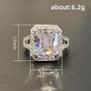 Luxury Crystal Square Cubic Zirconia Wedding Rings for Women Fashion Contracted Design Engagement Bands Female Jewelry
