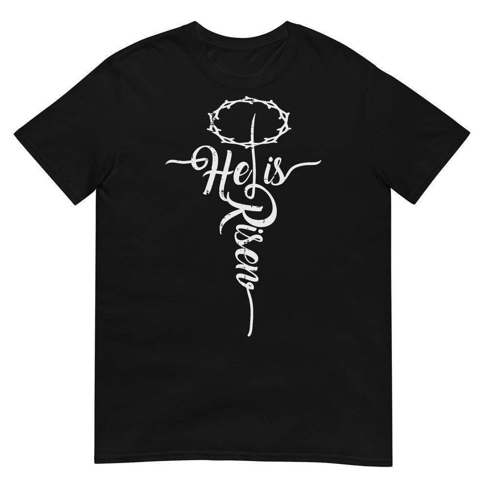 Он Воскрес Крест Иисус Религиозный Пасхальный День Христиане Футболка S