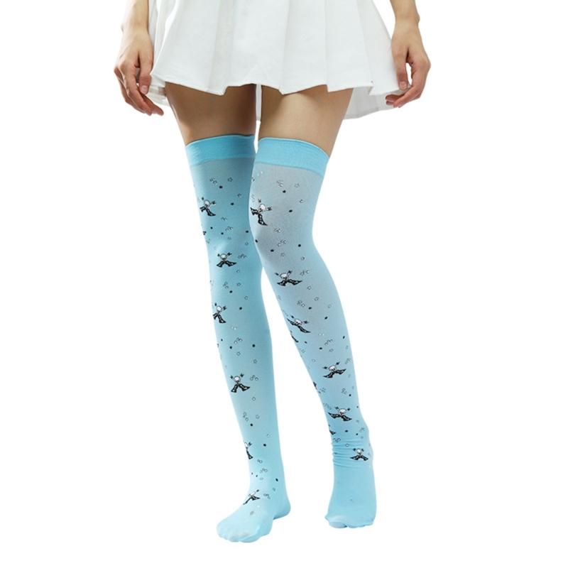 Over Knee Thigh Socks Halloween Thigh High Stockings Novelty Hosiery Printed Long Stockings for Womens Girls Gifts