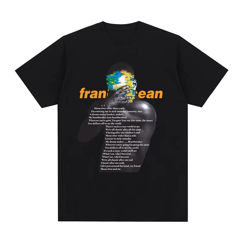 Nouveau T-shirt en Coton Hommes & Femmes avec Frank Ocean Blonde Fun Harajuku Hip-Hop Rapper Musique Impression Graphique T-shirt Femmes Et Hommes