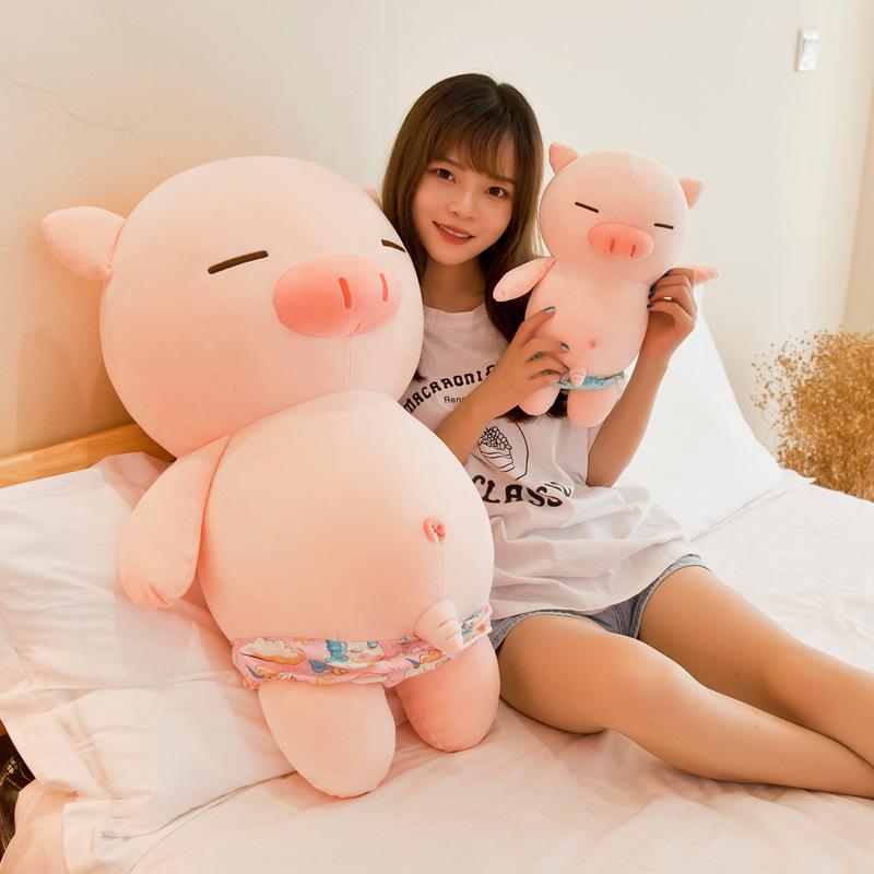 60/70cm Cute Soft Rogue Beach Pig Plush Toys Office Nap Stuffed Animal Pillow Home Comfort Cushion Christmas Gift Doll Kids Girl