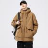 Men's Retro Mid-length Down Parka with Pockets - Trendy, Loose Fit, Plus Size