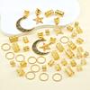 45Pcs/Set Metal Cutout Dreadlock Hair Rings Boho Hair Braid Accessories  For Girls Women