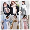 Windproof Long Wool Tassel Scarf Thickened Winter Neckerchief Elegant Women Cashmere Scarf  Student
