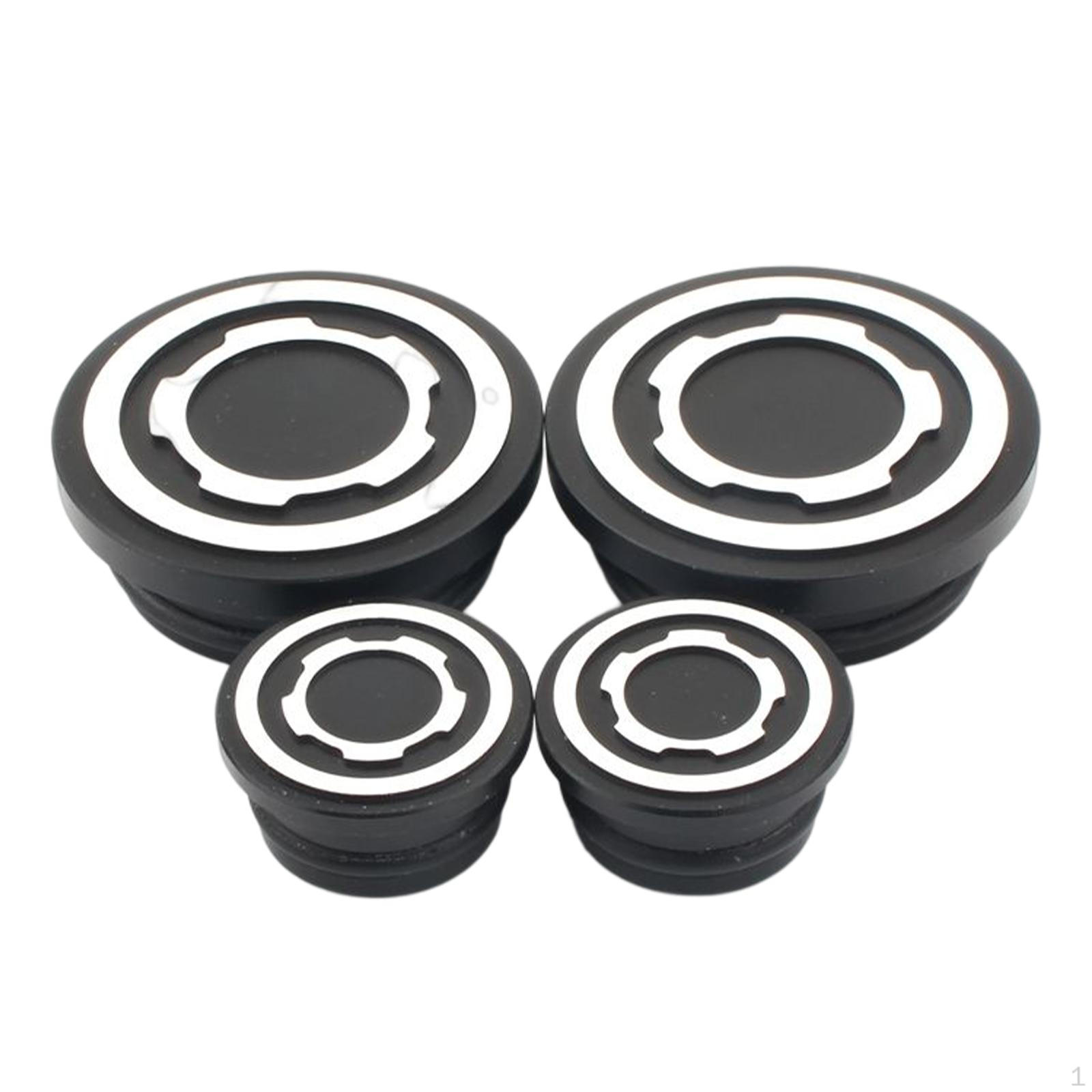 

4 Pieces Motorcycle Frame Hole Caps Cover Plug/ CNC Aluminum for 400 800 1100 Motorbike Easy Black