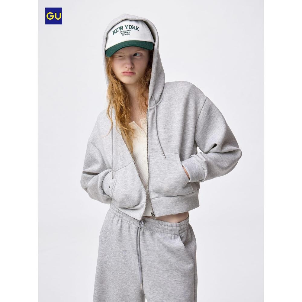 Uniqlo Gu Puff Sweatshirt Full Zip Hoodie