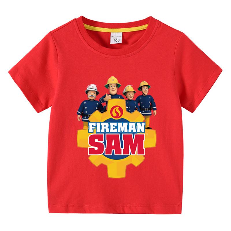 

Anime Kids Tee Shirts Fireman Sam Graphic T Shirt for Boys Clothing Pop Hot Sale Girls Short Sleeved T-shirt Funny Kid y2k Tops 100
