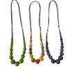 Big Vintage Ceramic Beaded Necklace For Women Handmade Long Adjustable Boho Ethnic Style Jewelry