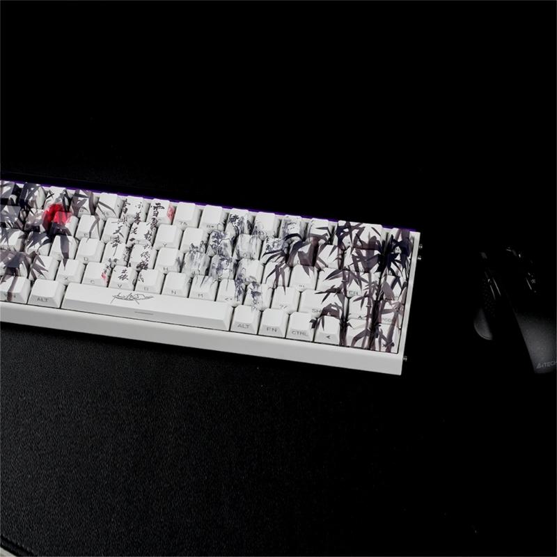 Bambuswald-Thema PBT Tastenkappen Originalprofil Farbstoff Sub Seitendruck Für 61 64 68 ANSI ISOs Mechanische Tastaturen