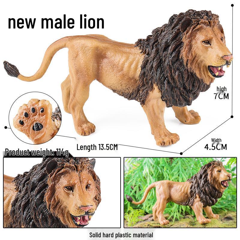 Children s Cognitive Simulation: Realistic African Male Lion Model for Kindergarten or Baby Desktop Decoration Small