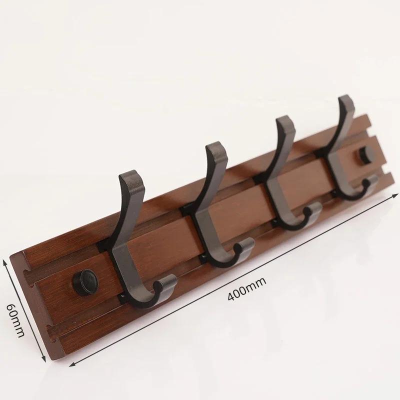 Creative Adjustable Bamboo Coat Hanging Rack Wall Mounted Bathroom Clothes Hats Aluminium Alloy Hooks Home Storage
