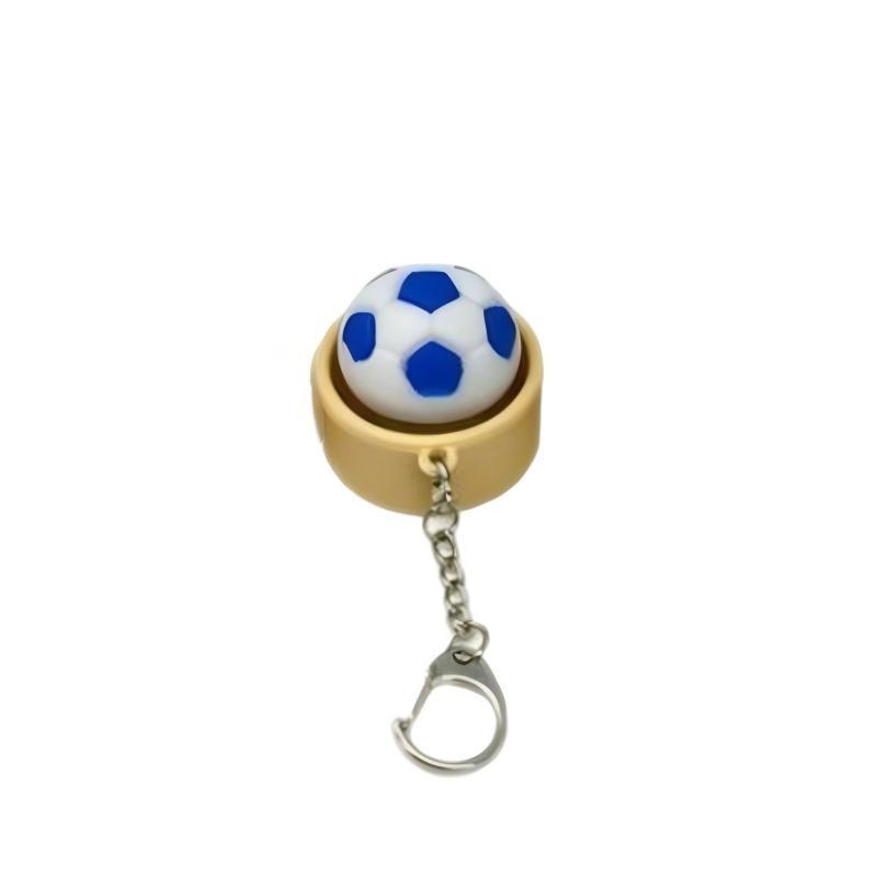 Mini Led Glowing Soccer Keychain With Colorful Lights Durable Metal Hook Perfect For Bag Decor Football Fans Gifts