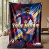 Coperta in Flanella Personalizzata con Nome Testo Lamine Yamal Logo Calcio Coperta Pile Personalizzata Regalo Speciale per Divano Camera da Letto Casa