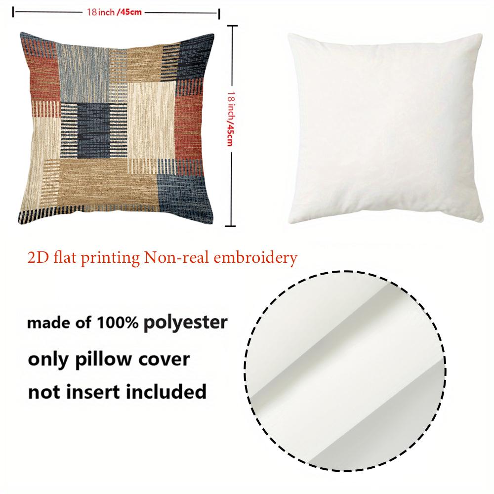 2D Flat Printing Non-real Embroidery Colorful Patterned Throw Pillows Polyester pillowcase, sofa  cushion cov Headboard Pillow