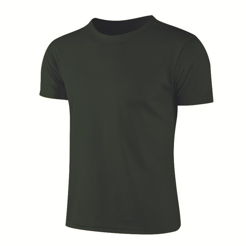 Men's Summer T-shirt Quick Dry Short-sleeved Round Neck Work Clothes Casual Running Tee Top