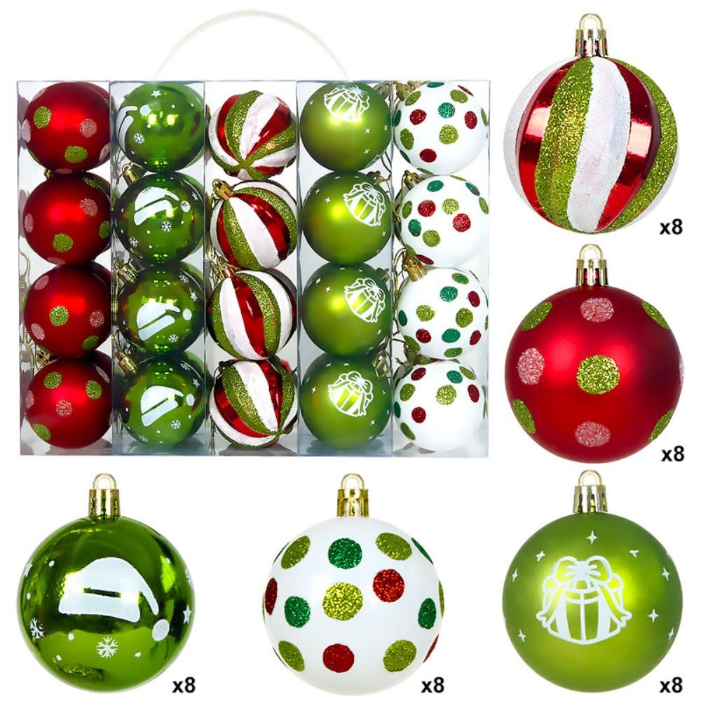 40PCS Durable Plastic Christmas Ball Set Multicolor 6cm Christmas Tree Balls Suspensable Xmas Baubles Storefront
