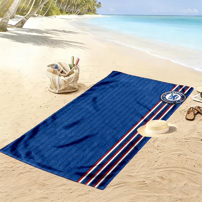 1pz Asciugamano da Spiaggia Chelsea FC, Morbido Asciugamano da Spiaggia Adatto per Spiaggia, Nuoto, Campeggio all'Aperto e Viaggi