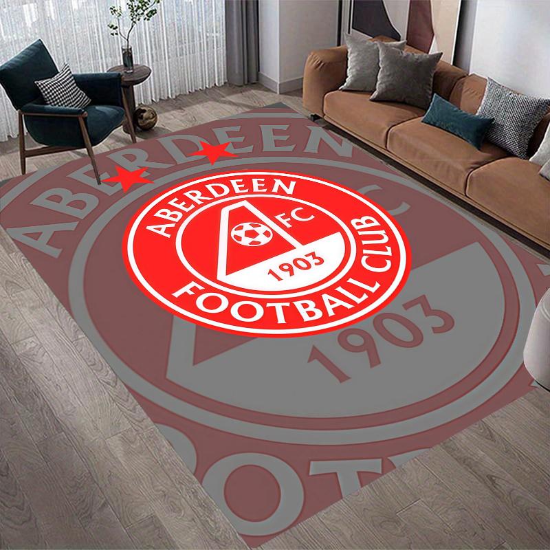 Aberdeen FC Home Sofa Decoration for Living Room & Bedroom, Non‑Slip Play Flannel Floor Mat for Game Room