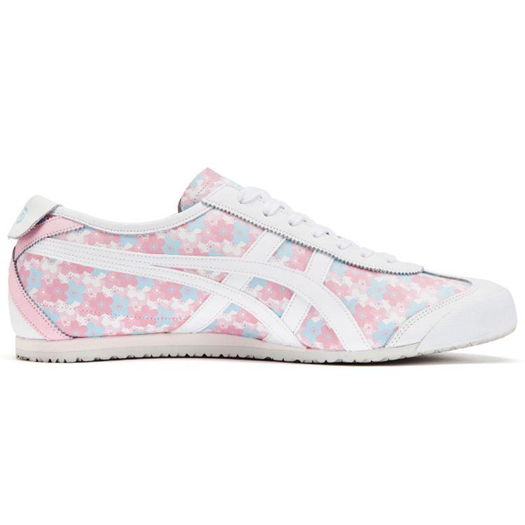 ONITSUKA TIGER Mexico 66 Fashion Print Leather Low-Top Casual City Commuting Running Shoes Unisex Sneakers White Pink Blue 1183B949-100