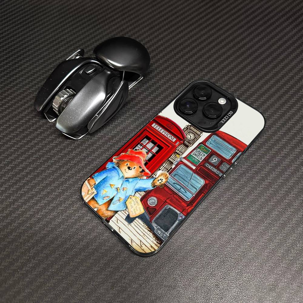 Cute P-Paddingtons Bear For IPhone 17 16 15 14 13 12 11 Pro Max Plus Matte Color Back Phone Cover