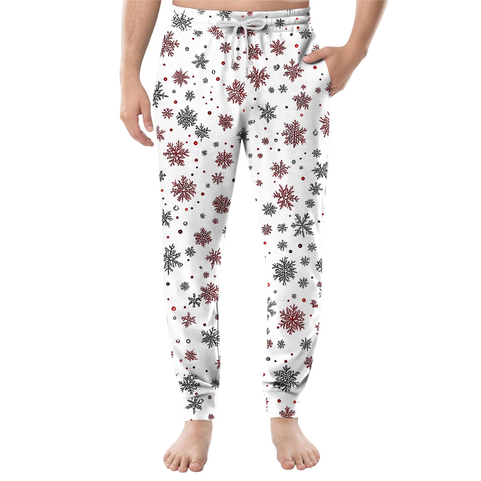 

Мужские повседневные брюки с карманами на кулиске и манжетами, домашние брюки для сна XL белый