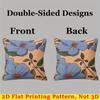 Blue Flower Polka Dot Pattern Square Jacquard Pillow Cover for Sofa Office Waist Cushion Cover Home Decorative Pillowcase