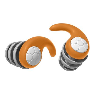 Silicone Earplug Portable 3 Layers Travel Ear Protector Canceling Noise (Orange)