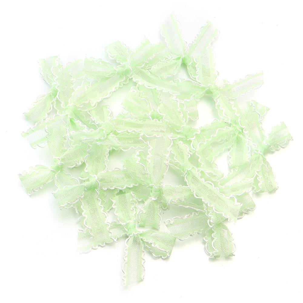 20pcs/lot 3.5x4cm Gauze Bows Colorful Small Size Satin Ribbon Bowknot Flower for Craft Handwork DIY Party Decoration Supplies