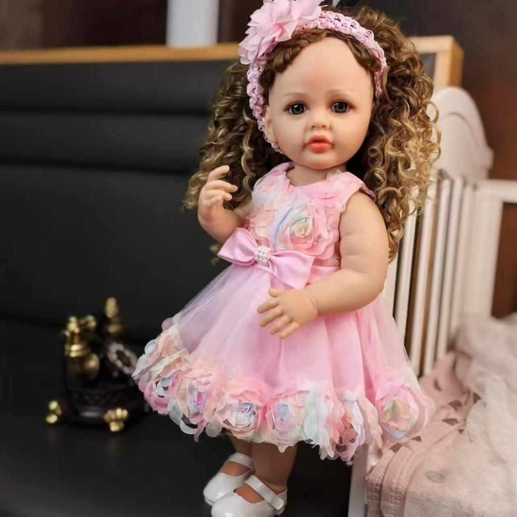 Realistic Princess 55 Cm Reborn Baby Girl Dolls Full Silicone Vinyl Body Bebe Reborn Doll Toys Birthday XMAS Easter Gifts