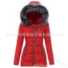 Womens Slim Fit Cotton Padded Jacket With Faux Fur Collar Zipper Warm Winter Coat