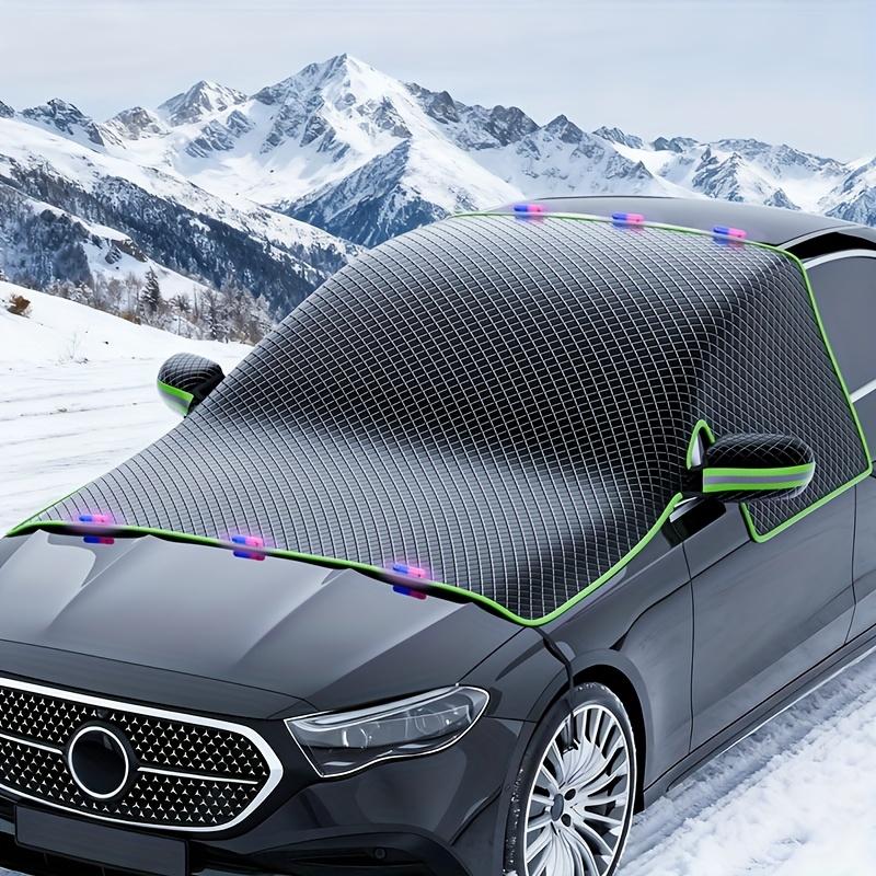Magnetic Fixed Strap Car Windshield Snow Cover Heavy-Duty Oxford Fabric All-Weather Windshield Protector with UV Sun Shield