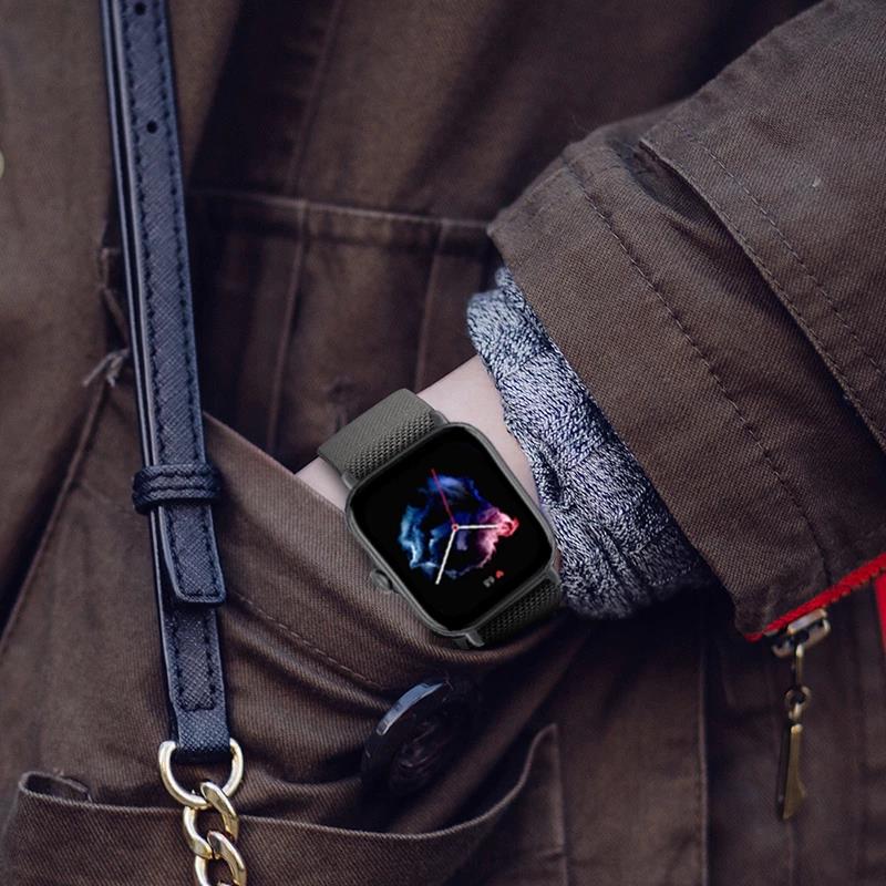 20mm/22mm Band For Amazfit GTS 4/2/GTS2 Mini/GTR/4/3/Pro/GTR2 Nylon Elastic Watch Bracelet Amazfit Bip 6 5/Active 2/Helio Strap 3