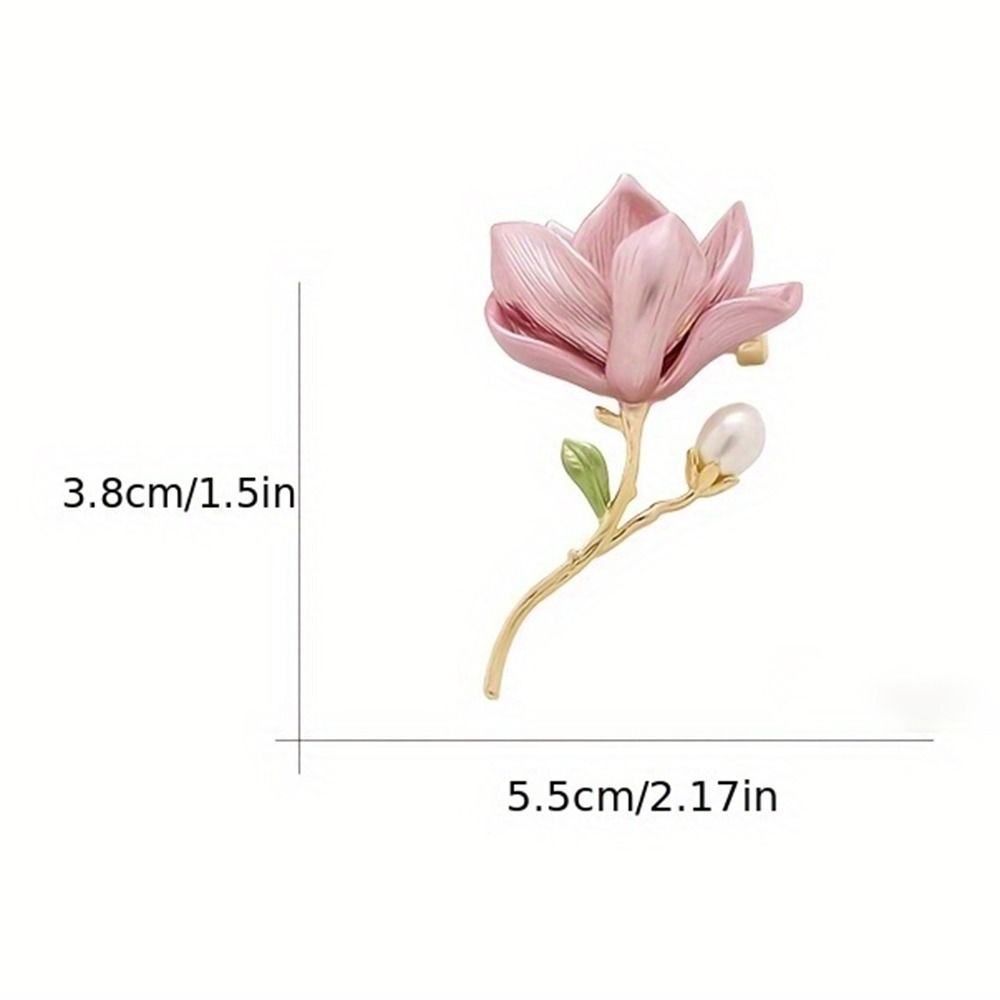 Vintage Magnolia Flower Brooch Elegant Luxury Sense Brooch  Jewelry Accessory