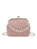Elegant Pearls Flowers Design Women Handbags Light Luxury Fashi Chains Banquet Bags French Style Exquisite Lady Shoulder Bag