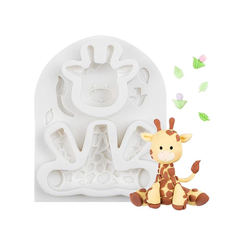 Jungle Theme Animal Fondant Silicone Mold Elephant Sugarcraft Birthday Cake Decoration Tools Giraffe Monkey Zebra Cupcake Topper