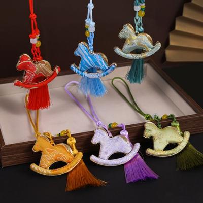 Material Kit DIY Horse Year Pendant Good Luck Tassel DIY Zodiac Horse Keychain Handmade Home Decor