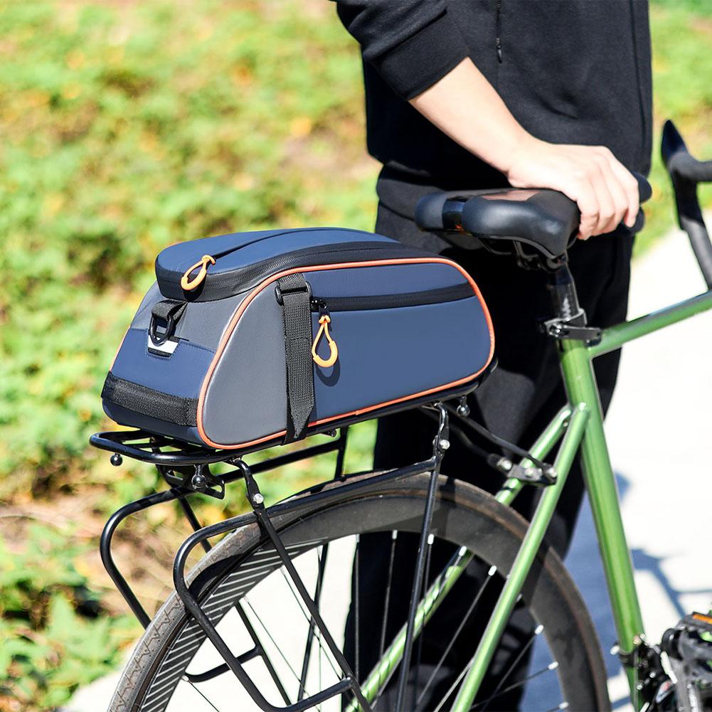 8L Bike Rear Rack Bag Reflective Cycling Back Seat Bag Large Capacity Bicycle Tail Bag Bike Storage Pouch for Travel Commute