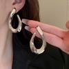 Exaggerated Distorted Geometric Silver Needle Earrings Cold Earrings