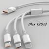 1.2m/3 in 1 USB charging cable USB cable For Iphone 14-8 series Samsung Huawei Xiaomi Multi Port Multiple