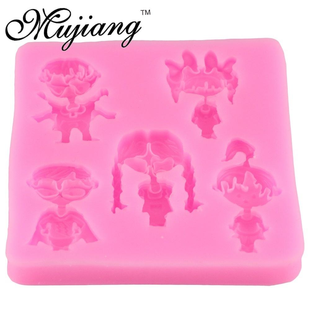Cartoon Silicone Mold Gumpaste Chocolate Candy Clay Molds Boy Girl Cupcake Fondant Cake Decorating T