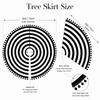 Striped Christmas Tree Skirt, Round Tree Mat for Holiday Floor Decor