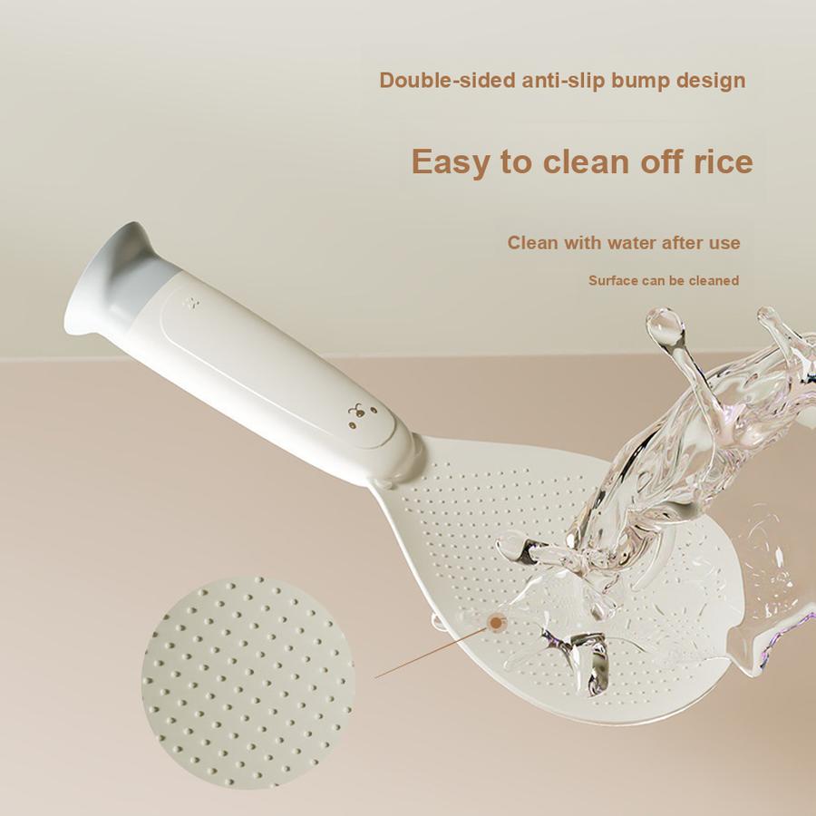 2 Stück Baby Stehender Saugfuß Bär Reis Löffel Antihaft Reis Schöpfkelle Elektrischer Reiskocher Dämpflöffel Hochtemperatur Ständer Reis Löffel