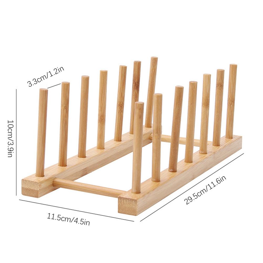 Kitchen Dish Drain Rack Dinnerware Storage Organizer Tray Plate Drying Shelf Wooden Book Cups Display Stand Drainer Holder